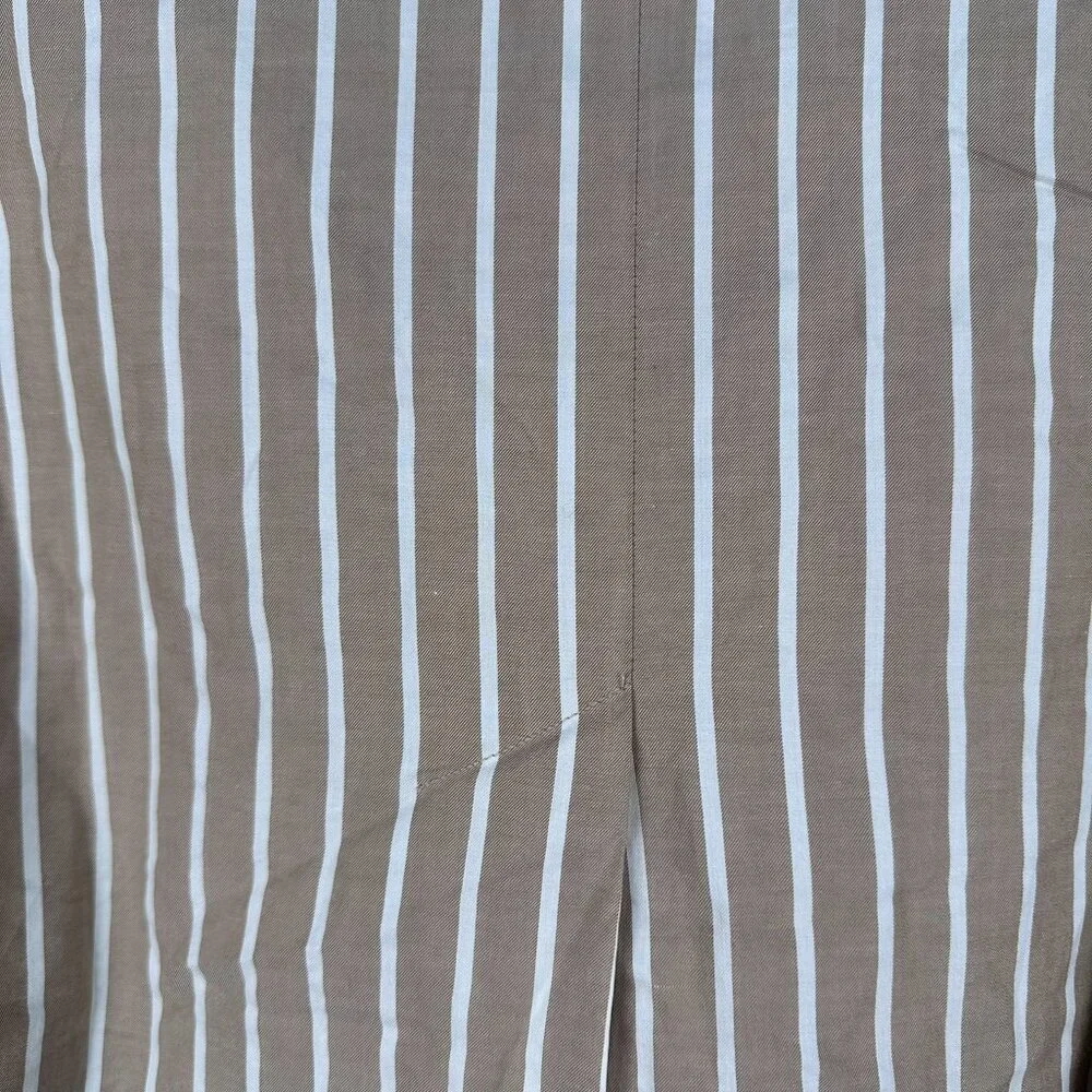 Everlane‎ The Woven 100% Cotton Long Sleeve PJ Pajama Top, Size XS, Brown Stripe